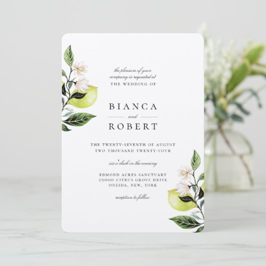 Botanische Hochzeit Einladung (Stehend Vorderseite)