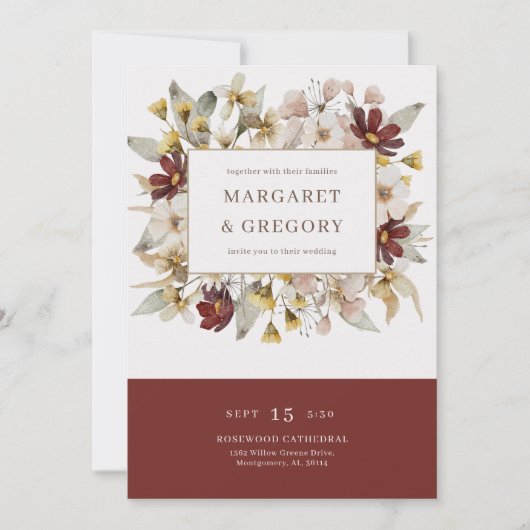 Botanische Hochzeit Einladung (Vorderseite)