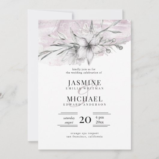 Botanische Hochzeit Einladung (Vorderseite)