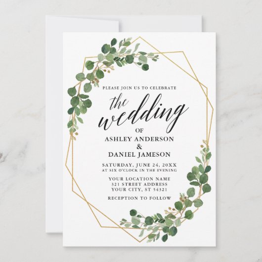 Botanische Hochzeit Einladung (Vorderseite)