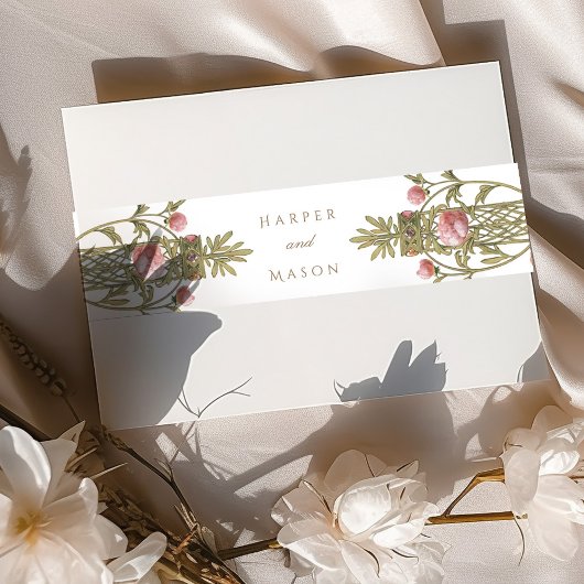 Botanische Hochzeit Einladungsbanderole