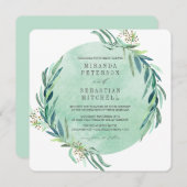 Botanische Hochzeit: Fresh Eukalyptus Blätter Einladung (Vorne/Hinten)