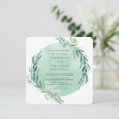 Botanische Hochzeit: Fresh Eukalyptus Blätter Einladung (Stehend Vorderseite)