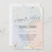 Botanische Hochzeit - Glückliche Hochzeitsfeier Einladung (Vorderseite)
