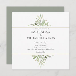 Botanische Hochzeit im Grünen  Einladung