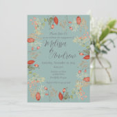 Botanische Hochzeit im Herbst Einladung (Stehend Vorderseite)