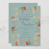 Botanische Hochzeit im Herbst Einladung (Vorne/Hinten)