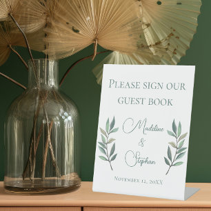 Botanische Hochzeit im Herbst Gästebuch-Schild Sockelschild