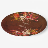 Botanische Hochzeit im Herbst Pappteller (Schrägansicht)