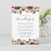 Botanische Hochzeit im Herbst vom Herbst Rotes Ora Einladung (Stehend Vorderseite)