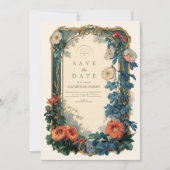 Botanische Hochzeit im Jugendstil - elegante Rahme Save The Date (Vorderseite)