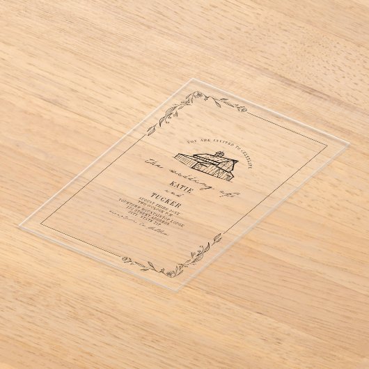 Botanische Hochzeit im Kunsthaus Rustic Line Acryleinladungen (Ablage )