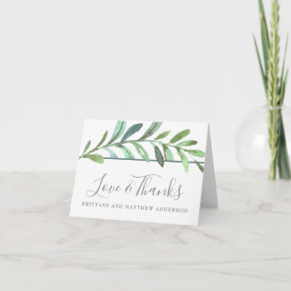 Botanische Hochzeit im modernen Weinbau Vielen Dan Dankeskarte