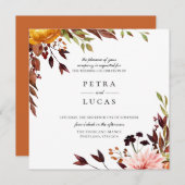 Botanische Hochzeit im Rustikalen Herbstwald Einladung (Vorne/Hinten)