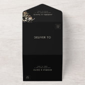 Botanische Hochzeit im Schwarzen Wildblume All In One Einladung (Außenbereich)