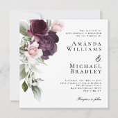 Botanische Hochzeit im Wasser Einladung (Vorderseite)