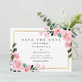 Botanische Hochzeit im Wasser Save The Date (Stehend Vorderseite)