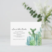 Botanische Hochzeit im Wasserfarben Datum speicher Ankündigungspostkarte (Stehend Vorderseite)