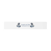 Botanische Hochzeit in Blue Gold Einladungsbanderole (Flach)