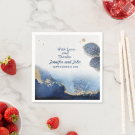 Botanische Hochzeit in Blue Gold Serviette