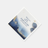 Botanische Hochzeit in Blue Gold Serviette (Ecke)