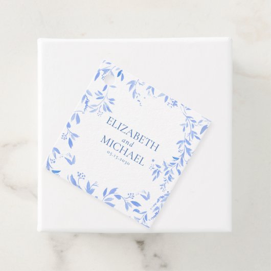 Botanische Hochzeit in der Blauen Flora Geschenkanhänger (Beispiel)