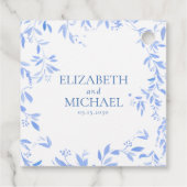 Botanische Hochzeit in der Blauen Flora Geschenkanhänger (Rückseite)