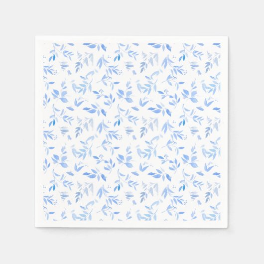 Botanische Hochzeit in der Blauen Flora Serviette (Vorderseite)