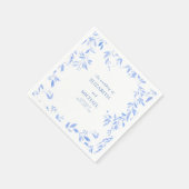 Botanische Hochzeit in der Blauen Flora Serviette (Ecke)