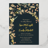 Botanische Hochzeit in der Botanischen Wildblume d Folieneinladung (Vorderseite)