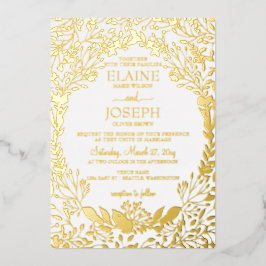 Botanische Hochzeit in Elegance Folieneinladung