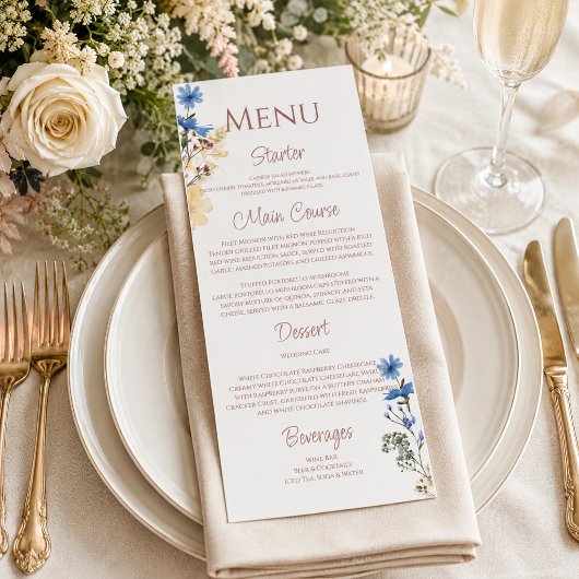 Botanische Hochzeit in Elegance Menükarte