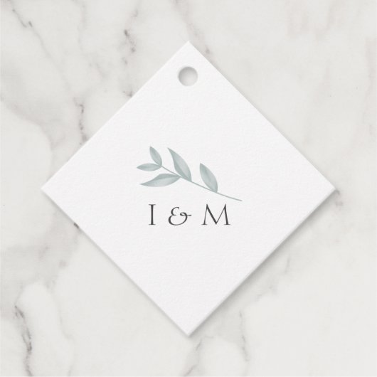 Botanische Hochzeit in Eleganform Geschenkanhänger (Vorderseite)