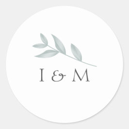 Botanische Hochzeit in Eleganform Runder Aufkleber