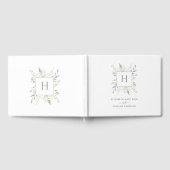 Botanische Hochzeit in elegantem Monogramm Gästebuch (Voll)