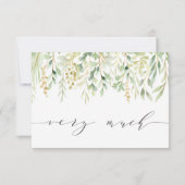 Botanische Hochzeit in Grünblättern Dankeskarte (Rückseite)