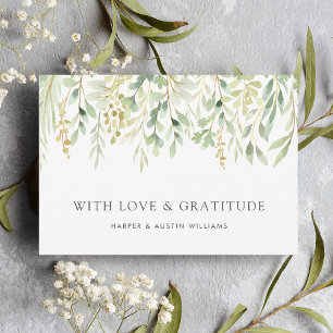 Botanische Hochzeit in Grünblättern Dankeskarte