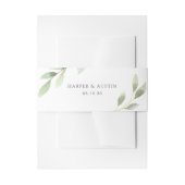 Botanische Hochzeit in Grünblättern Einladungsbanderole (Vorderseite Beispiel)