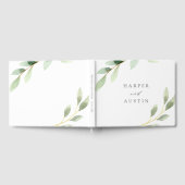 Botanische Hochzeit in Grünblättern Gästebuch (Voll)