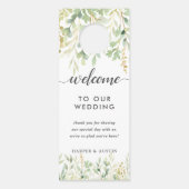 Botanische Hochzeit in Grünblättern Türanhänger (Rückseite)