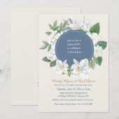 Botanische Hochzeit in Jasmine und Orchids Einladung (Vorne/Hinten)