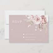 Botanische Hochzeit in Luxus Blush RSVP Karte (Vorderseite)