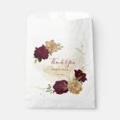 Botanische Hochzeit in Maroon-Beige Geschenktütchen (Vorderseite)