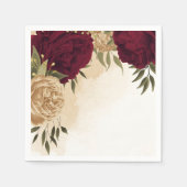 Botanische Hochzeit in Maroon-Beige Serviette (Vorderseite)