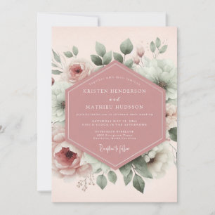 Botanische Hochzeit in Mauve Serene Einladung