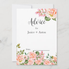 Botanische Hochzeit in Rosa Hinweiskarte