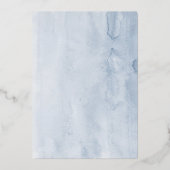 Botanische Hochzeit in Rosa und Blau Folieneinladung (Rückseite)