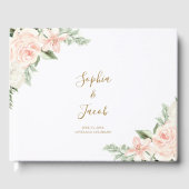 Botanische Hochzeit in Rosa und Gold Gästebuch (Vorderseite)