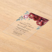 Botanische Hochzeit in Rot und Gold Acryleinladungen (Ablage )