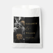Botanische Hochzeit in Schwarz und Gold Geschenktütchen (Vorderseite)